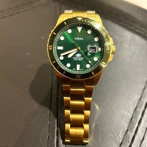 Fossil Gold Tone Watch with Stainless Steel Band